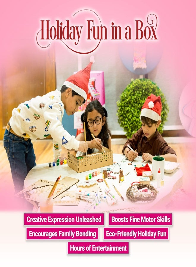 Creste DIY Christmas Kit for Kids | Art and Craft Activity Kit | Includes DIY Gingerbread House, Christmas Tree Decoration, Snow Making, Santaclaus Decoration, and 3 Other Fun Activity | Festive Gifts for Kids Ages 4+ - Image 5